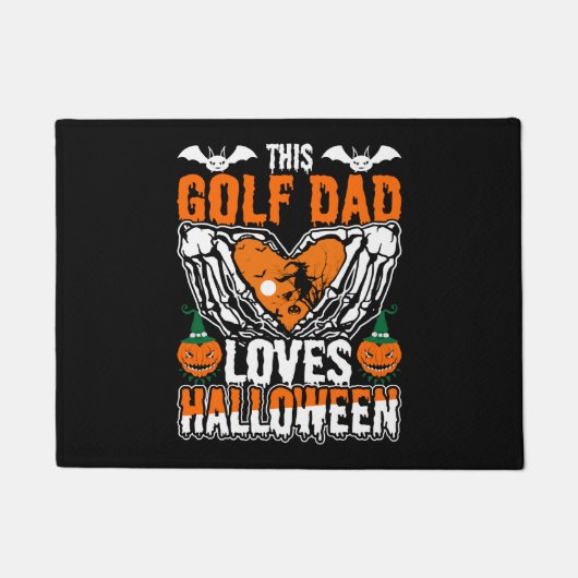 Deze golf vader houdt van Halloween Deurmat (Voorkant)