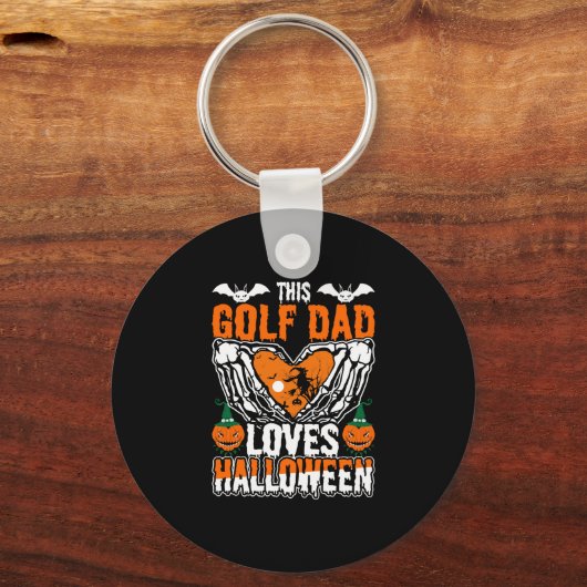 Deze golf vader houdt van Halloween Sleutelhanger (Voorkant)
