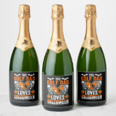 Deze golf vader houdt van Halloween Sparkling Wijnetiket (Flessen)