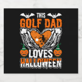 Deze golf vader houdt van Halloween Sparkling Wijnetiket (Enkel label)