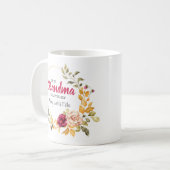 Deze grootmoeder is geliefd bij | Floral Wreath Na Koffiemok (Voorkant links)