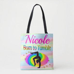 DEZE GYMNAST WERD GEBOREN TOT TUMBLE TOTE BAG