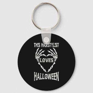 Deze haarstylist houdt van Halloween Tshirts Sleutelhanger