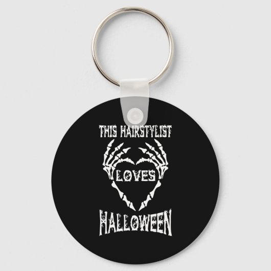 Deze haarstylist houdt van Halloween Tshirts Sleutelhanger (Voorkant)