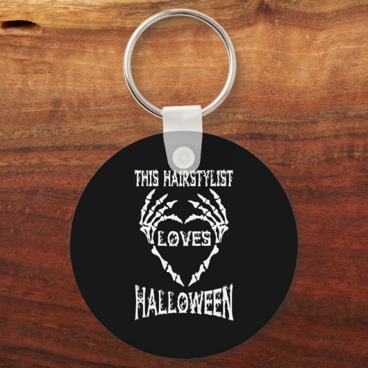Deze haarstylist houdt van Halloween Tshirts Sleutelhanger (Voorkant)