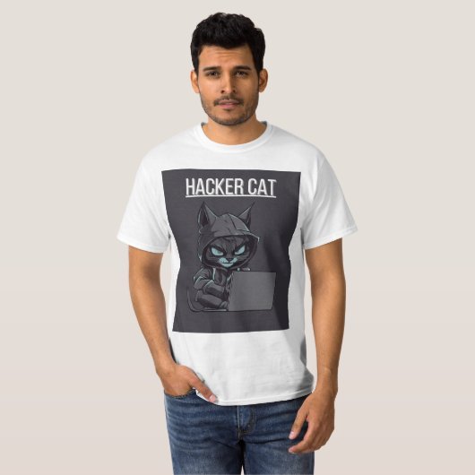 Deze hacker kat t-shirt (Voorkant volledig)