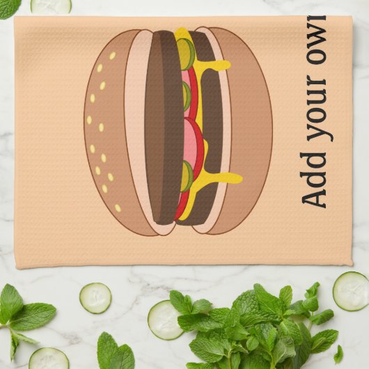 Deze Hamburger-afbeelding aanpassen Theedoek (Gevouwen)