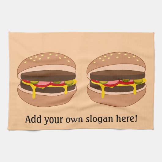 Deze Hamburger-afbeelding aanpassen Theedoek (Horizontaal)