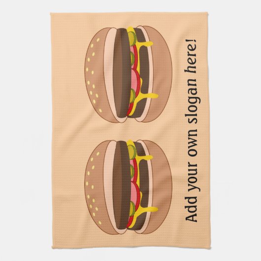 Deze Hamburger-afbeelding aanpassen Theedoek (Verticaal)