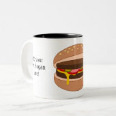 Deze Hamburger-afbeelding aanpassen Tweekleurige Koffiemok (Voorkant links)