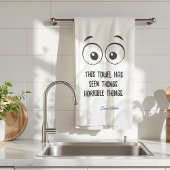 Deze handdoek heeft dingen grappig gezien