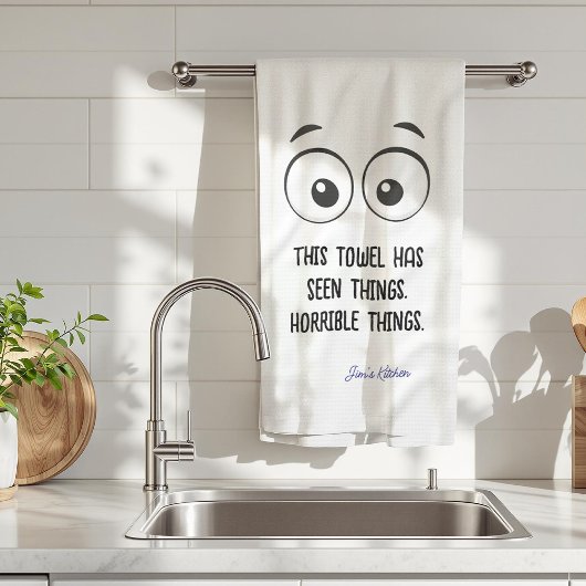 Deze handdoek heeft dingen grappig gezien