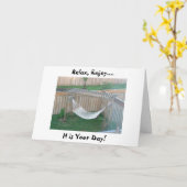 DEZE HANGMAT ZAL ZEGGEN ONTSPANNEN / GENIETEN VAN  KAART (Gele Bloem)