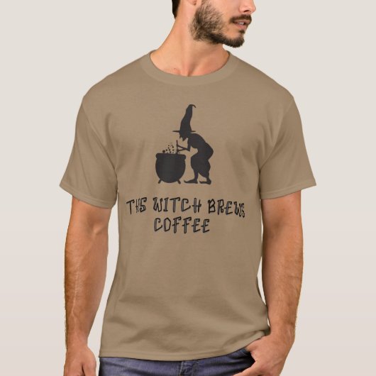Deze Heks Brouwt Koffie Grappig Halloween Heksenge T-shirt (Voorkant)