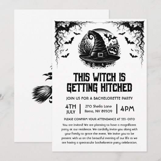 Deze Heks Gaat Trouwen Meidenavondfeest Kaart (Voorkant / Achterkant)