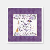 Deze heks gaat trouwen servet - Bloemen (Voorkant)
