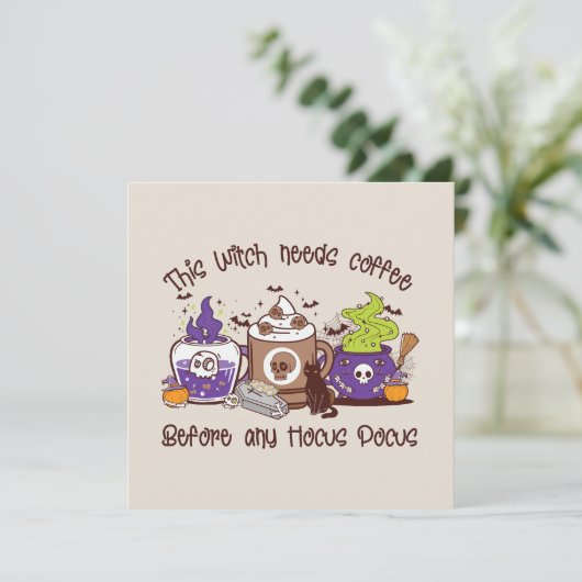 Deze heks heeft koffie nodig (Staand voorkant)
