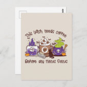 Deze heks heeft koffie nodig briefkaart (Voorkant / Achterkant)
