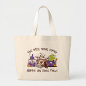 Deze heks heeft koffie nodig grote tote bag (Voorkant)