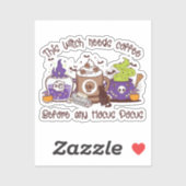 Deze heks heeft koffie nodig sticker (Vel)