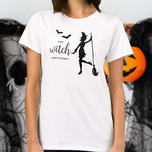 Deze heks houdt van feestsilhouet Halloween T-shirt