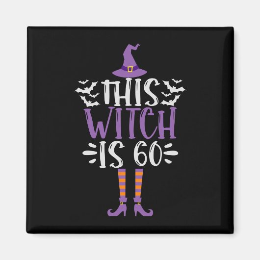 Deze Heks is 60e Grappige Griezelen Halloween Verj Magneet (Voorkant)