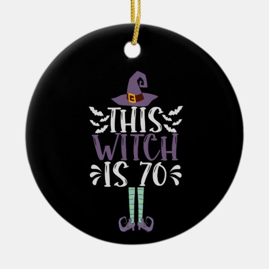 Deze heks is de 70e Funny Halloween Birthday Gift Keramisch Ornament (Voorkant)