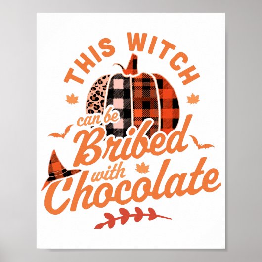 Deze heks kan met chocolade-halloween worden gegri poster (Voorkant)