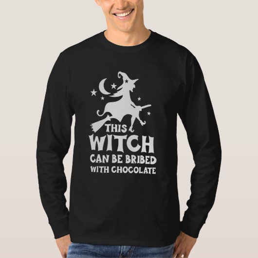 Deze heks kan met chocolade-halloween worden gegri t-shirt (Voorkant)