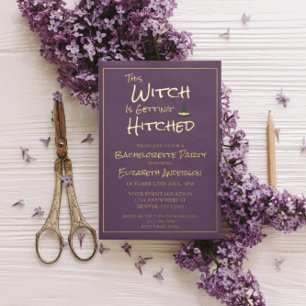 Deze heks krijgt gehitte Bachelorette party Folie Uitnodiging