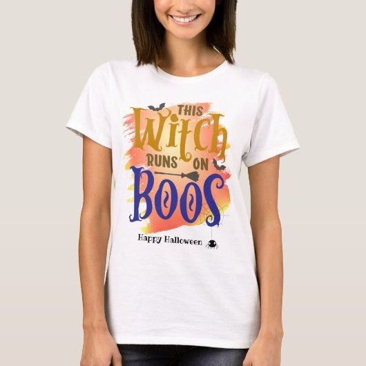 Deze heks loopt op Boos Halloween T-shirt (Voorkant)