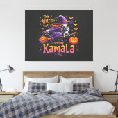 Deze heks stemt Kamala Cat Lady Harris Canvas Afdruk (Insitu (Slaapkamer))