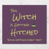 Deze heks wordt gehitst sparkling wijnetiket (Enkel label)