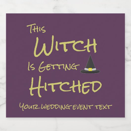 Deze heks wordt gehitst sparkling wijnetiket (Enkel label)