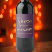Deze heks wordt gehitst wijn etiket