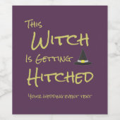 Deze heks wordt gehitst wijn etiket (Enkel label)