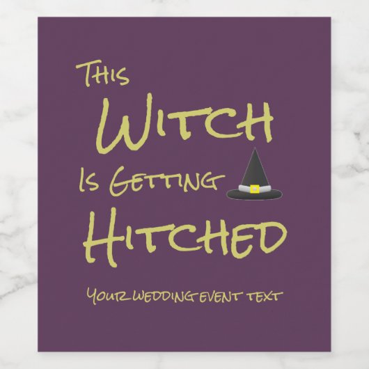 Deze heks wordt gehitst wijn etiket (Enkel label)