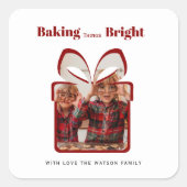 deze heldere kerstfoto bakken vierkante sticker (Voorkant)