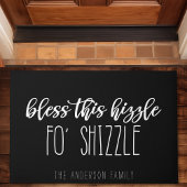 Deze hizzle van Shizzle Funny Family Black Deurmat