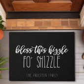 Deze hizzle van Shizzle Funny Family Black Deurmat