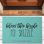 Deze hizzle van Shizzle Funny Family Blauwgroen Deurmat