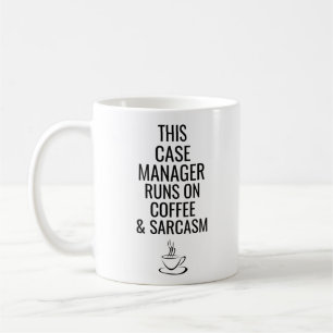 Deze Hoesje Manager draait op koffie en Sarcasm Koffiemok