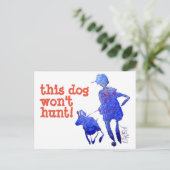 Deze hond jaagt niet! #111020 briefkaart (Staand voorkant)