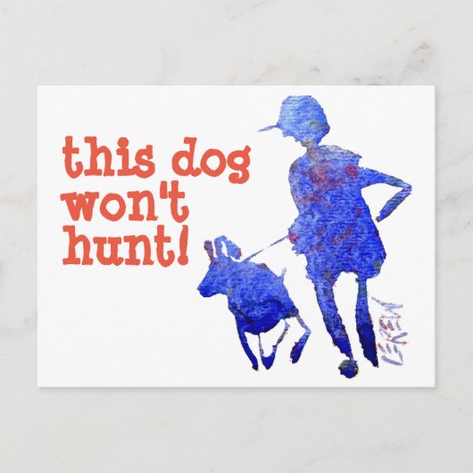 Deze hond jaagt niet! #111020 briefkaart (Voorkant)