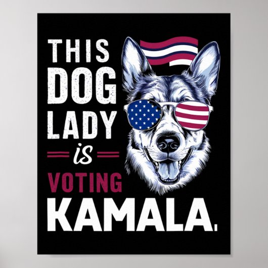 Deze hondendame stemt op Kamala Poster (Voorkant)