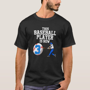 Deze honkballer is nu 3 jongen honkbal birthda t-shirt