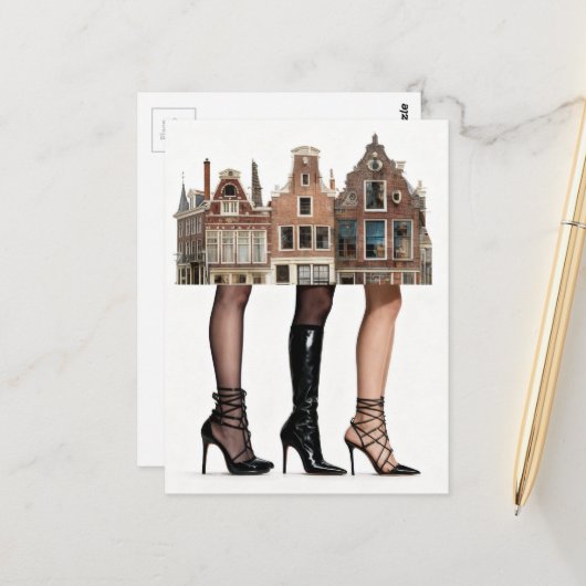 Deze huizen hebben collage met benen briefkaart (Voorkant / Achterkant in situ)