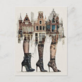 Deze huizen hebben collage Retro benen Briefkaart (Voorkant)
