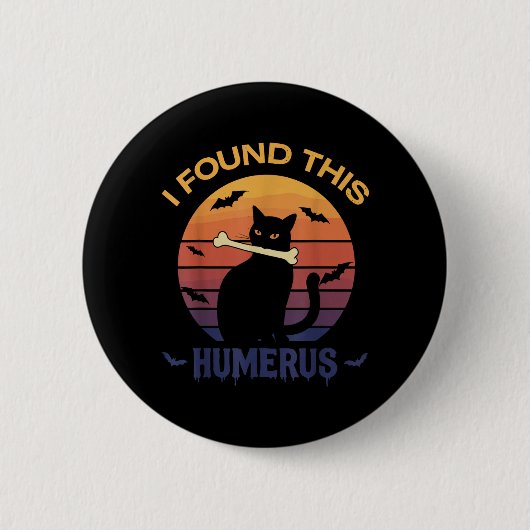 Deze Humerus T-shirt Halloween Zwarte Kat Ronde Button 5,7 Cm (Voorkant)