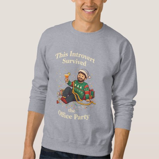 Deze introvert heeft het kantoorfeest met Kerstmis Trui (Voorkant)